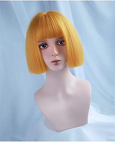 XZGDEN perike za kosu perika perika šiške perika kratka-fleksibilan, zgodan, zgodan, prirodna djevojka, žuta glava