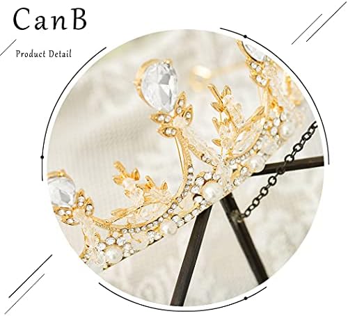 CanB Baroque Queen vjenčana kruna svjetlucave kristalne mladenke krune i tijare cvijet Tiara Halloween kostimirana zabava Prom Hair Accessories za žene