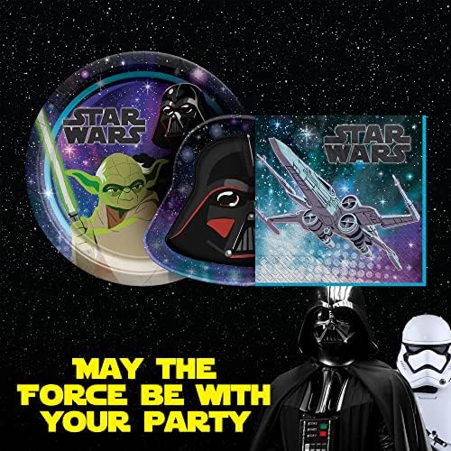Amscan Star Wars Galaxy of Adventures Party večera za 16 gosti-rođendanske zabave papir za jednokratnu upotrebu Set - 16 Večera & 16 desert ploče, 16 ručak salvete - Kidboys Gaming dekoracije
