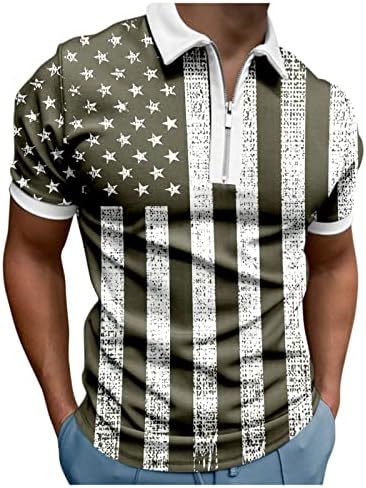 XXBR patentni polo majice za muške, dnevna nezavisnost Flag majica Sport Casual majica kratkih rukava zvijezde i pruge