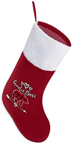Crveni plaid Buffalo tentie medvjed personalizirani božićni čarapa Početna Xmas Tree Kamin Viseći ukrasi