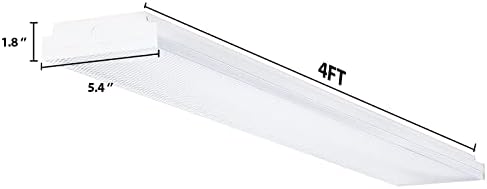 Tycholit 4FT LED omot 40W 4 noge LED lampica, 4800 lumena, 4000k neutralna bijela, 48 inčni LED svjetla za ispiranje za garažu, 120W fluorescentni ekvivalent, 4 pakovanja