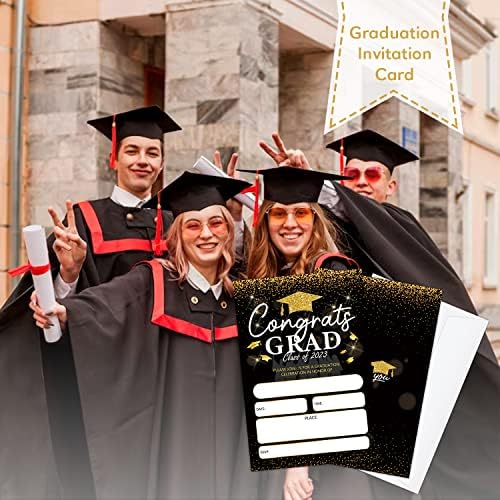 25 kom. Diplomiranja pozivnica sa kovertama za diplomu - 2023 Potrošanja za maturanciju - Fakultetska srednjoškolska sveučilišta Masters