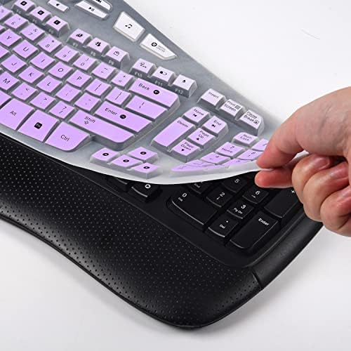 CaseBuy poklopac tastature za Logitech K350 MK550 Mk570 bežičnu talasnu tastaturu, Logitech K350 koža tastature, Logitech Mk570 dodatna oprema, Logitech Ultra tanka zaštita poklopca tastature, Ombre ljubičasta