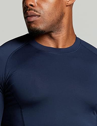 ATHLIO 1 ili 3 pakovanje muške kompresijske košulje UPF 50+ dugih rukava, osnovni sloj za zaštitu od osipa na vodi, košulja za atletski