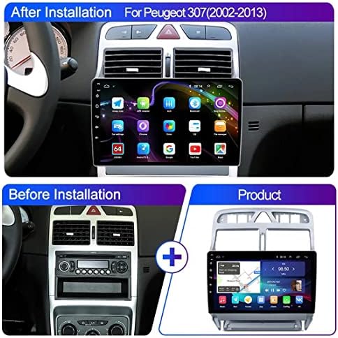 ARJERS Android 10.0 auto Stereo Sat Nav, za Peugeot 307 2002-2013, GPS navigacija, 9in ekran osetljiv na dodir MP5 multimedijalni