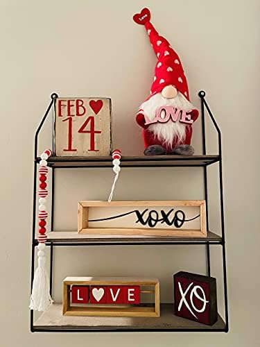 Madanar Crvena i bijela 24-ručka i plastična zrnca Garland Farland dekor sa rese za reljevene ladice Božić Valentinovo, 4. srpanj Kuhinjski zid Viseće ukrase
