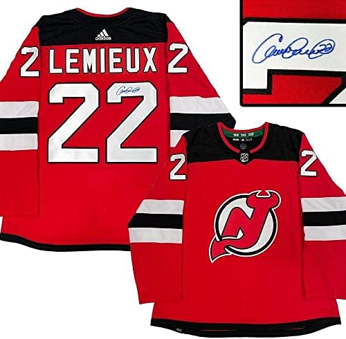Claude Lemieux potpisao je New Jersey Devils Red Adidas Pro Jersey - autogramirani NHL dresovi