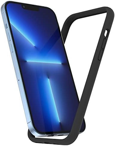 K Tomoto Kompatibilni iPhone 13 Pro Max Case, futrola od branika za tekući silikon [šok-apsorpcija] [Podignuta zaštita od ruba] [Spust zaštite] [svilenkast i meko dodir] Carud crnaca, crna