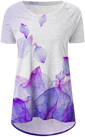 Ženske kratke rukave majice Tie-Dye štampane letnje vrhove okruglog vrata labave Flowy Tshirt Casual Dressy bluze Osnovni Tee Top