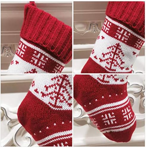 Aboofan plete Božićne čarape Rustikalne Xmas Čarape za rezanje Snowflake Xmas Tree Bocking Torbe za božićne ukrase drvca Pokloni Početna Dekor čarapa Pupljenice Pokloni