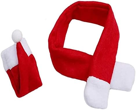 ALREMO HUANGXING - 3 Božićni šešir Djeda Mraza i Mini Božićni šal za Božićne držače srebrnog posuđa, navlake za slatkiše, ukrasi za