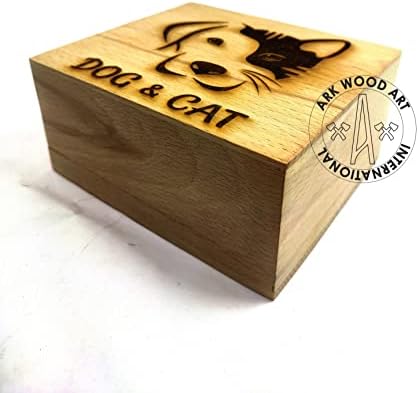 Ark Wood art međunarodna personalizirana drvena ručno rađena urna za kućne ljubimce za ljubavnog ljubimca za čuvanje pepela / urne od koštanog pepela za memorijalnu uspomenu za kućne ljubimce za pse ili mačke | memorijalnu kutiju za kućne ljubimce sa kvalitetnom Finšom