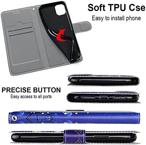 Esakycn za Samsung Galaxy S21 FE Flip Case, PU kožna Folio Flip sa dizajnerskim slotovima za kartice narukvica otporna na udarce magnetna