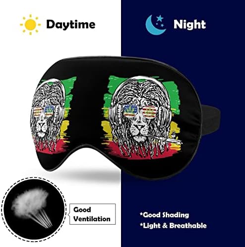 Rasta Lion Print maska ​​za oči lagano blokiranje maske za spavanje s podesivim kaišem za putni rad s promjenom spavanja