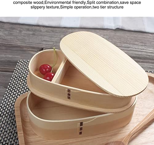 Ručak Bento kutije, drvene bento kutije Doora za curenje u boji Bento Composite Wood ručak Bento kutija za djecu za odrasle, kampovanje, porodični piknik, ručak Bento kutija, drveni ben