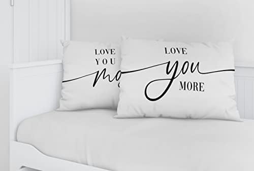 Volim te najviše volite više bacati jastučnicu 12 × 20 set od 2, crno-bijeli minimalizam romantični ukrasni jastuk za domaću spavaću