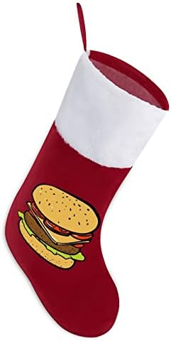 Brza hrana Burger Božić viseći čarape za čarape za Xmas Tree Kamin za kamin za odmor Dekor za odmor