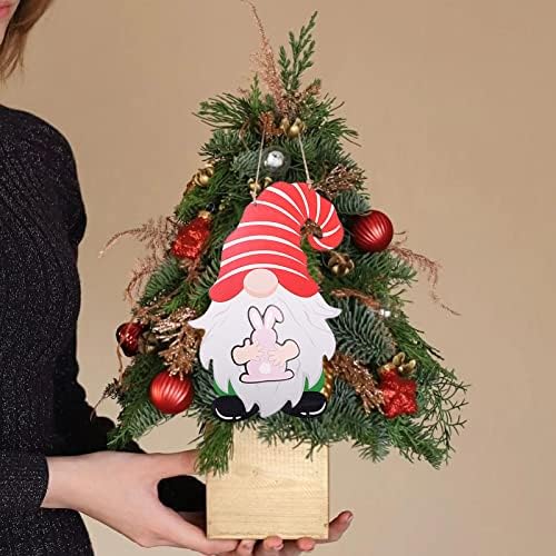 Božićni drveni privjesak Božićni materijal za ukrašavanje 8 malih dodataka za zamjenu Božićnog miranog voćnog božićnog stabla Privjesak Božićni gnomi plišani
