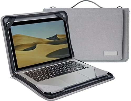 Bronel siva kožna laptop Messenger futrola - kompatibilan sa Acer Swift 1 SF114-34-P8Q7 14 ''