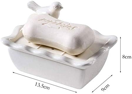Xiaoheshop kupaonica Sapun sapun sapuni sapuni keramika sapun kuhinja kupatilo tuš sapun jelo ladica dvostruki sloj za odvod sapun