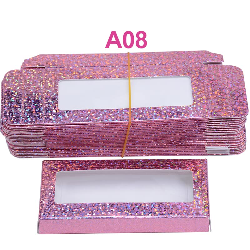 Luksuzne prazne meke papirne kutije za pakovanje trepavica mnogo izbora kutija za pakovanje trepavica u boji Candy, A08, 30kom