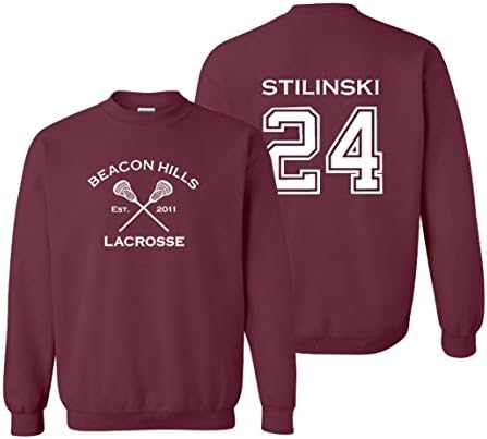 Odrasli Stilinski 24 Beacon Hills Lacrosse 2-strana pulover iz vrata posade