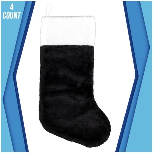 Iconikal 18-inčni plišani tkanini božićni čarapa, 4-pakovanje