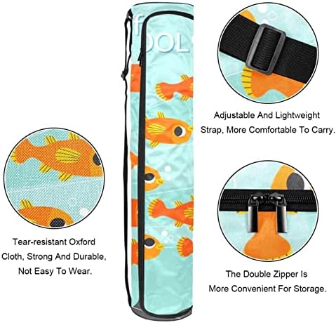 Podvodna narandžasta riba Yoga Mat torbe sa punim patentnim zatvaračem Yoga Carry Bag za žene i muškarce, Vježba Yoga Mat Carrier sa podesivim remenom