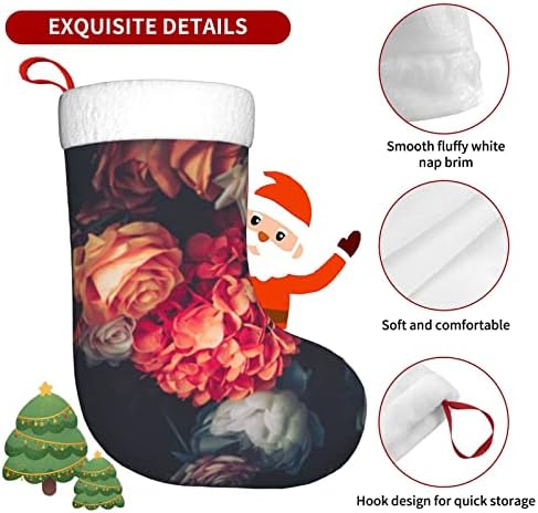 Austenstern Božićne čarape Vintage slikar Vrt Cvjetni dvostrani kamin Viseći čarape