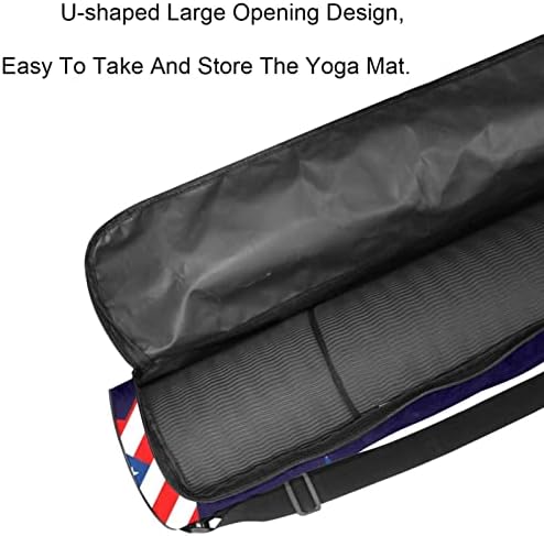 RATGDN Yoga Mat torba, American Stars USA Flag Exercise Yoga Mat Carrier full-Zip Yoga Mat torba za nošenje sa podesivim remenom za žene i muškarce