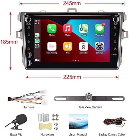 YZKONG Car Stereo za Toyota Corolla 2009-2012 Kompatibilan je s Carplay Android Auto, dvostrukim dinjskim automatskim radionim prijemnikom