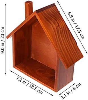 Zerodeko drvena plutajuća polica u obliku kuće zidna polica drvena sjena Cubby Box polica za odlaganje stalak za vješanje stalka za