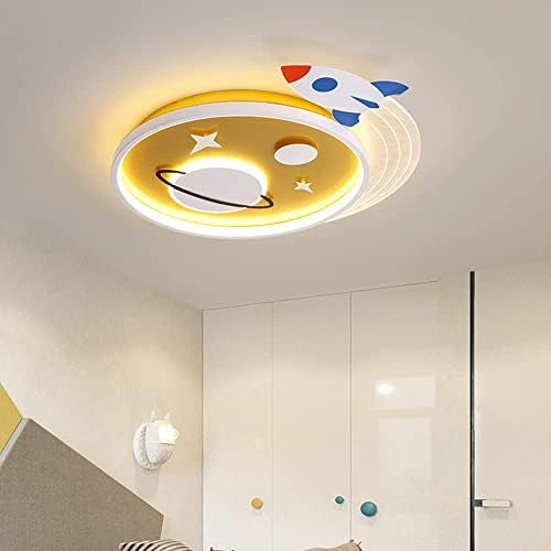 QULACO 38w/50W Creative Cartoon Rocket Planet LED plafonska lampa za dečiju sobu dnevna soba rasadnik sala zatvorene lampe zaštita