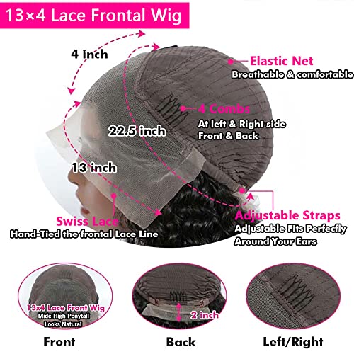 Acusoee 13×4 ravne čipkaste prednje perike ljudska kosa prethodno iščupane 180% gustoće HD čipkaste prednje perike za crne žene prirodna