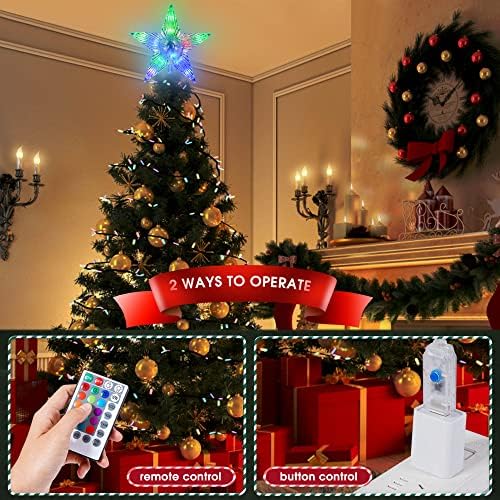 Yipoyilo 7 inčni božićni stablo osvijetljen, božićna stabla zvijezda s daljinskim upravljačem, višestrukim režimima svjetlosti, svjetlinom, RGB božićnim stablom stablom za dom, soba itd