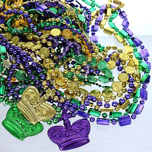 GiftExpress 100 kom Mardi Gras metalne ogrlice od perli za zabave, Mardi Gras Party, Novogodišnja Parada, proslave Dana Svetog Patrika,