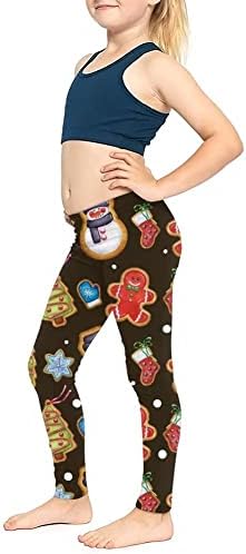 Fkelyi Little Girls High Struk Božićne joge hlače Sportske pantalone Stretch gamaše Dugi kapris za djecu Mladi