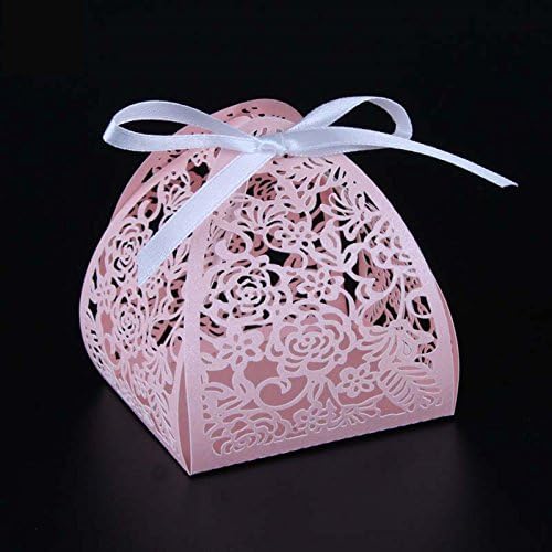 Saitec ® New 50pcs Cvjetni vjenčani pogon za vjenčanje i pokloni Laser Cut Candy Box Poklon kutija Domaćin događaja