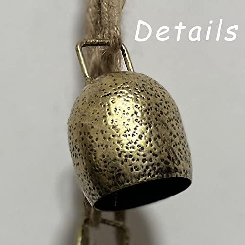 Božićni shabby chic vintage stil rustikalni zlatni mesing viseći džinovske kravlje zvona za ukras, vintage zvono