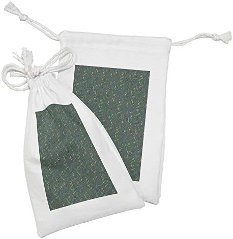 Ambesonne cvjetna tkanina torba od 2, cvjetne grane Bilje Rast makne ljetna sezona livada Vintage stil, mala torba za vuču za toaletne