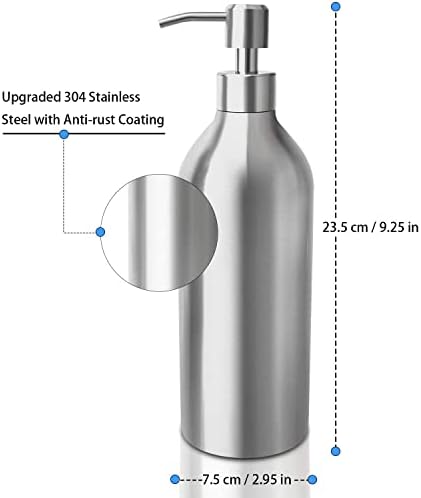 HEXTEK Veliki sapun za sapun od nehrđajućeg čelika Plus zamjena raspršivača pumpe sapuna - šesterski sapun od nehrđajućeg čelika i