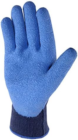 Muške radne rukavice za hladno vrijeme, teška pletena školjka, lateks premaz, tamnoplava, velika