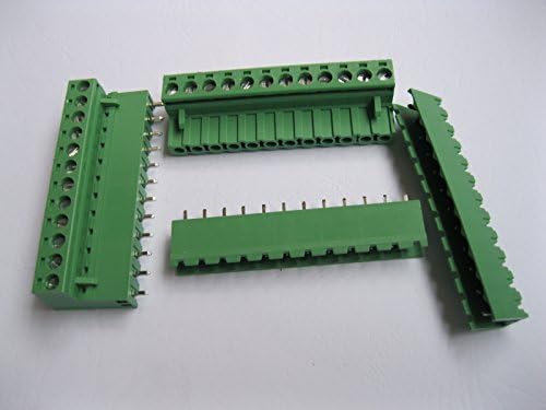 6 kom 12 pin/način korak 5.08 mm vijak Terminal blok konektor zelene boje Pluggable tip sa ravnim Pin