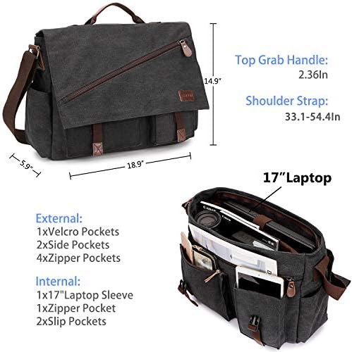 Ravuo 17 inčni torba za laptop platnene torbe i male glasničke torbe