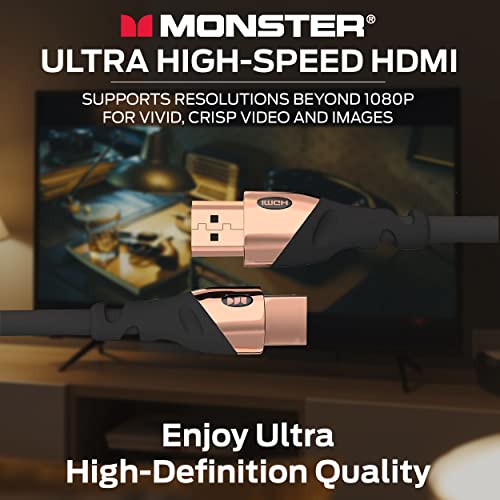 Monster HDMI 4K HDMI Ultra high-Speed Rose Gold 2.1 kabl-21 Gbps, 4K na 60Hz Za vrhunski kvalitet videa i zvuka – HDMI kablovi za PS5, Apple TV, Roku, Smart TV, Xbox serije X i Serije S – 12ft