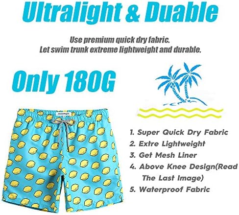 maamgic Mens Quick Dry štampane kratke kupaće gaće sa mrežastom podstavom kupaćih kostima