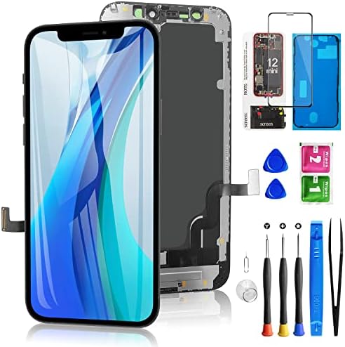 za iPhone 12 mini zamjena ekrana 5,4 inča, Diykitpl 3d dodirni LCD ekran Digitalizatora za A2398,A2399, A2400 sa kompletom alata za popravku+magnetna prostirka+Zaštita ekrana+vodootporna brtva