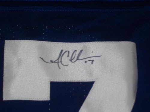 Austin Collie autogrameni Blue Indianapolis Colts dres sa dokaz, slika Austin potpisivanje za nas, Indianapolis Colts, Brigham Young Cougars, BYU