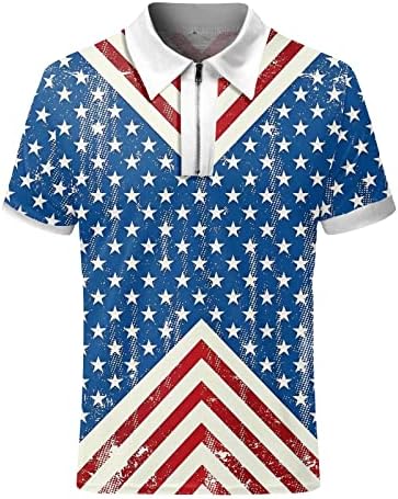 Muške američke zastave polo majice Patriotic 4. jula T-majice Ljetne casual vintage kratkih rukava tunike
